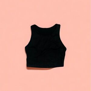 Black crop tank top